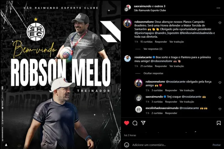Robson Melo, novo técnico do São Raimundo